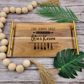 Kitchen Tray with Gold Handles