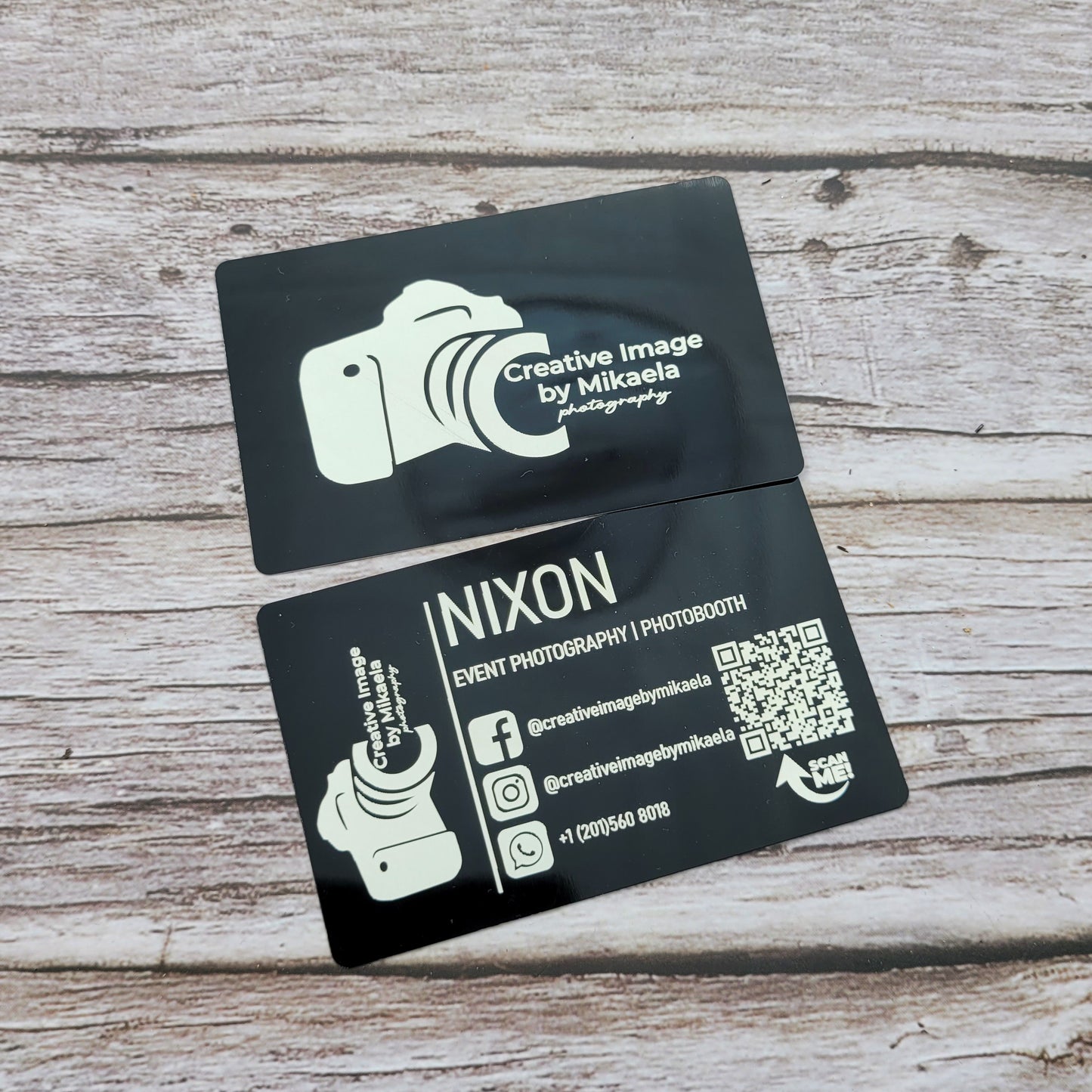 Personalized Engraved Black Aluminum Business Card