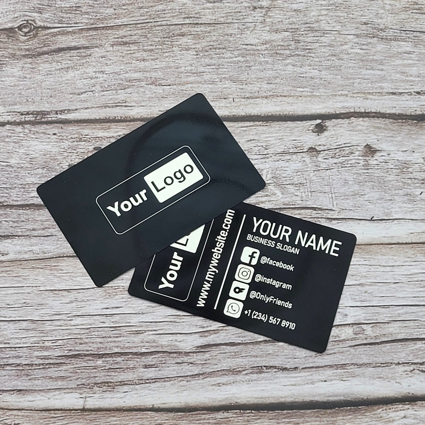 Personalized Engraved Black Aluminum Business Card