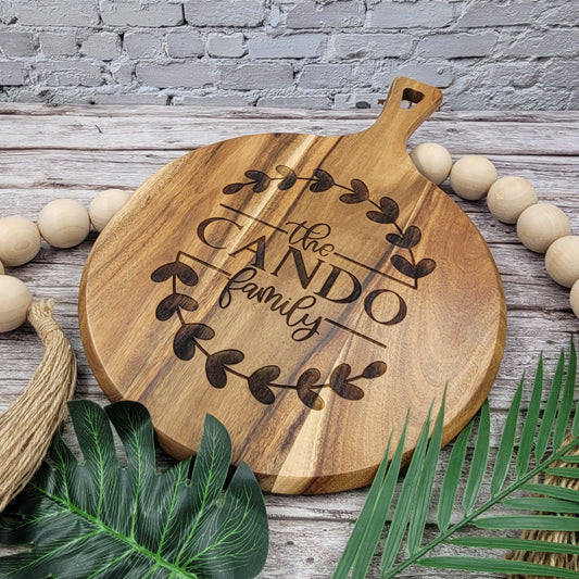 Family Name Round Cutting Board