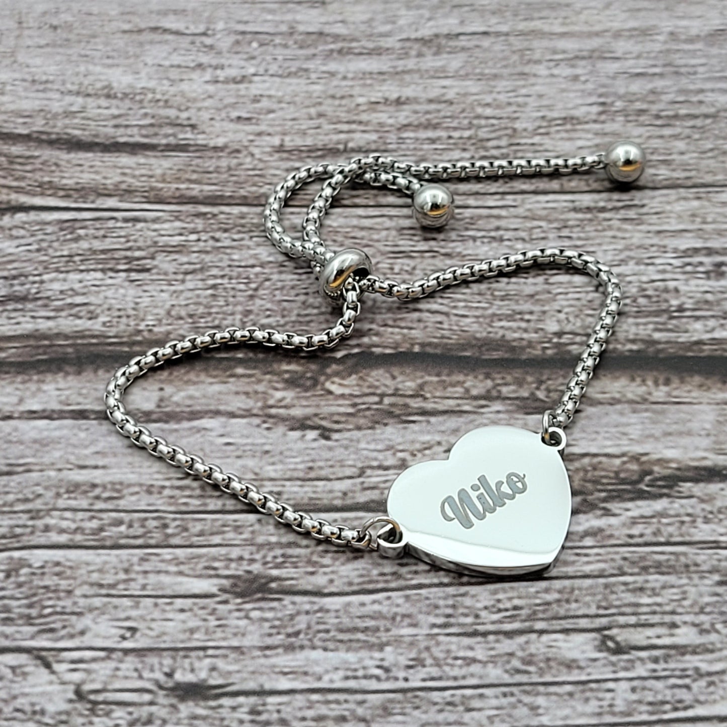 Engraved Heart Bracelet