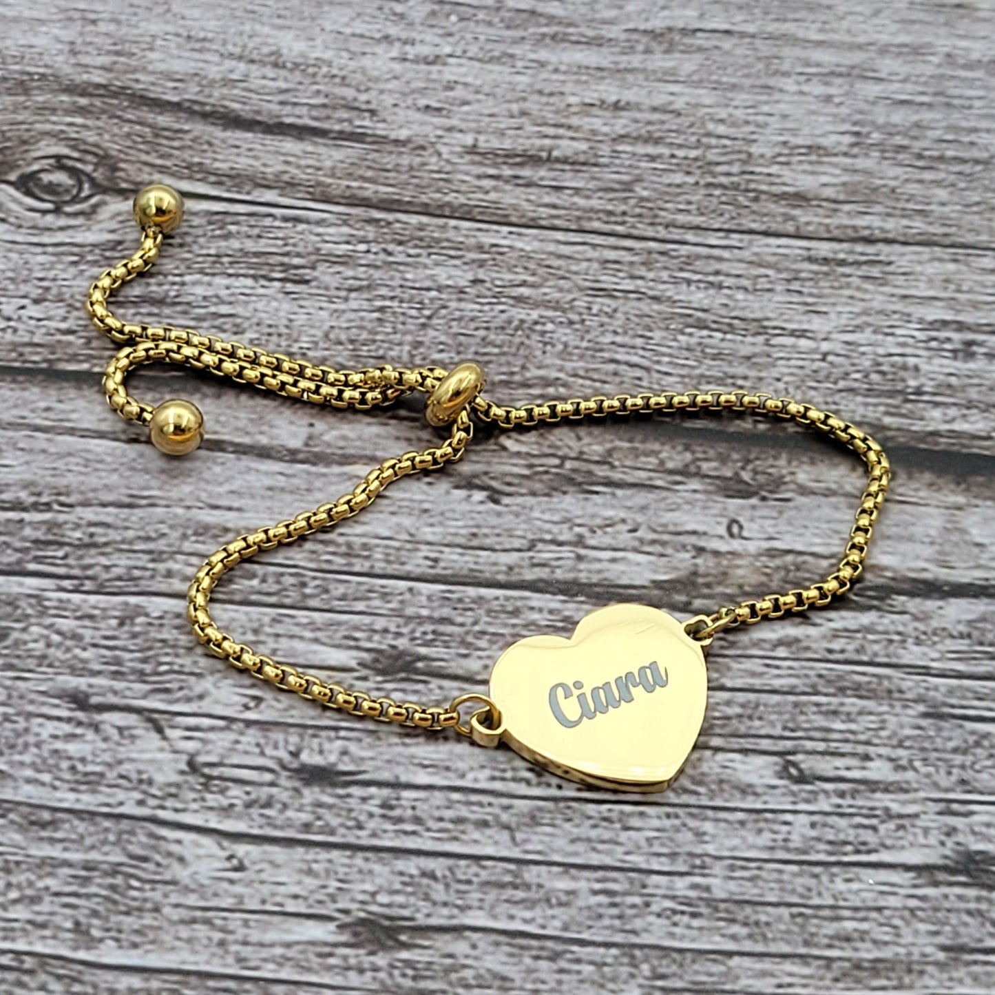 Engraved Heart Bracelet