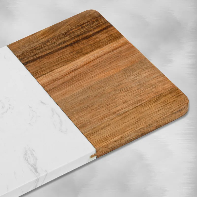 Couple's Minimalist Marble and Acacia Cutting Board