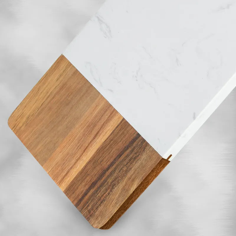 Couple's Minimalist Marble and Acacia Cutting Board