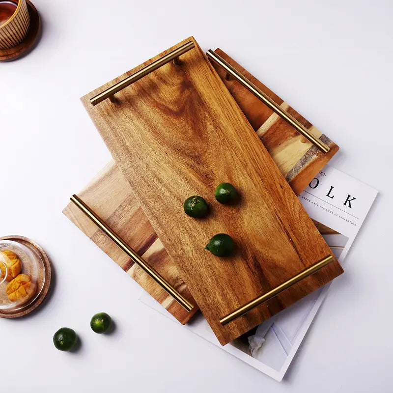 Kitchen Tray with Gold Handles